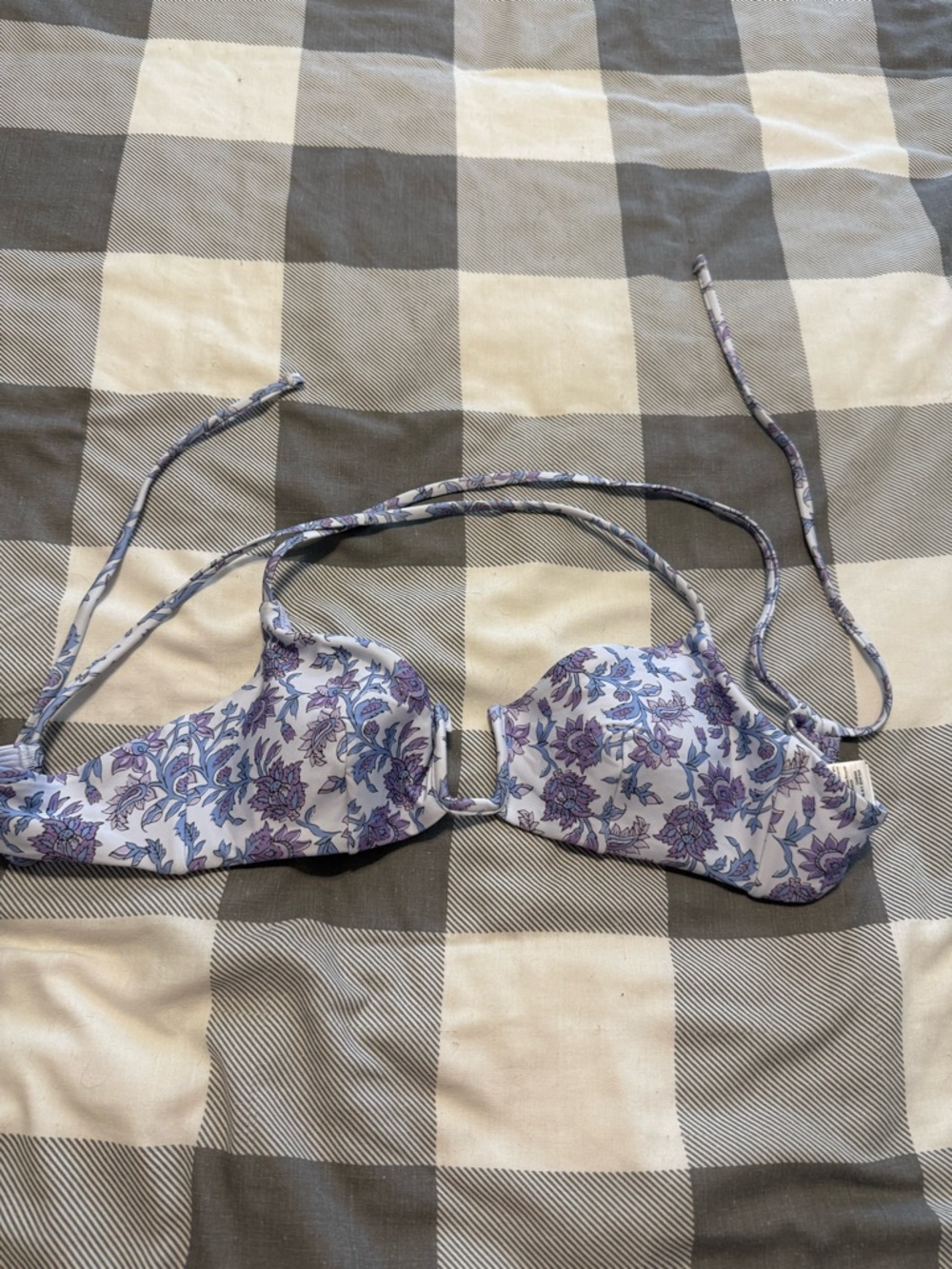 J. Crew Lavender and Blue Floral Bikini Top and bottoms never worn